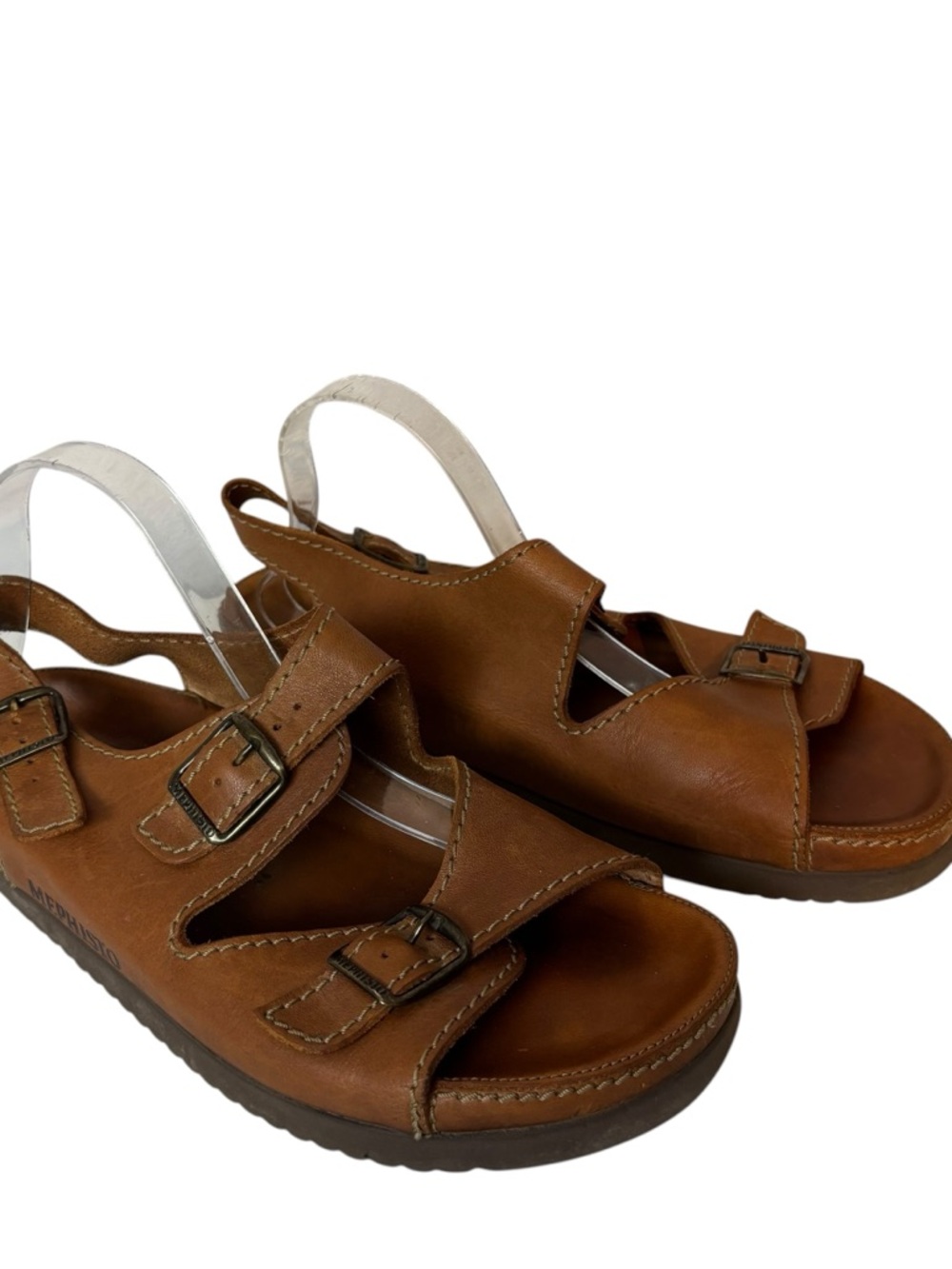 Mephisto Sandal triple buckle strap Brown Leather Men’s Size US 10 EU 44 - Picture 3 of 8